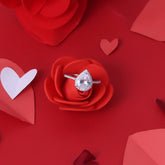 Silver Pear Shape Prong Set Ring